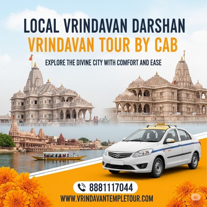 Local Vrindavan Darshan Vrindavan Tour by Cab