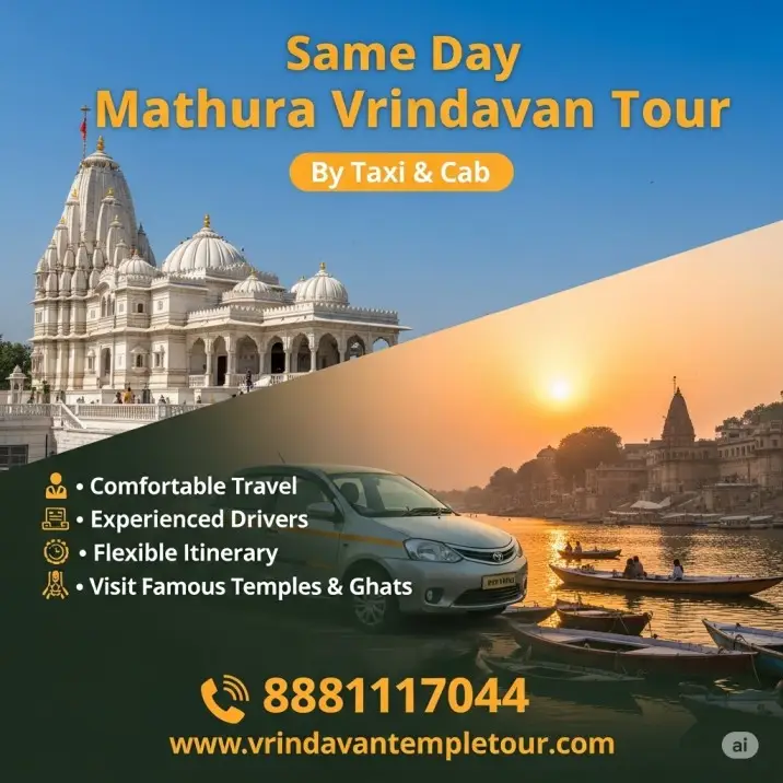 Same Day Mathura Vrindavan Tour by Taxi & Cab