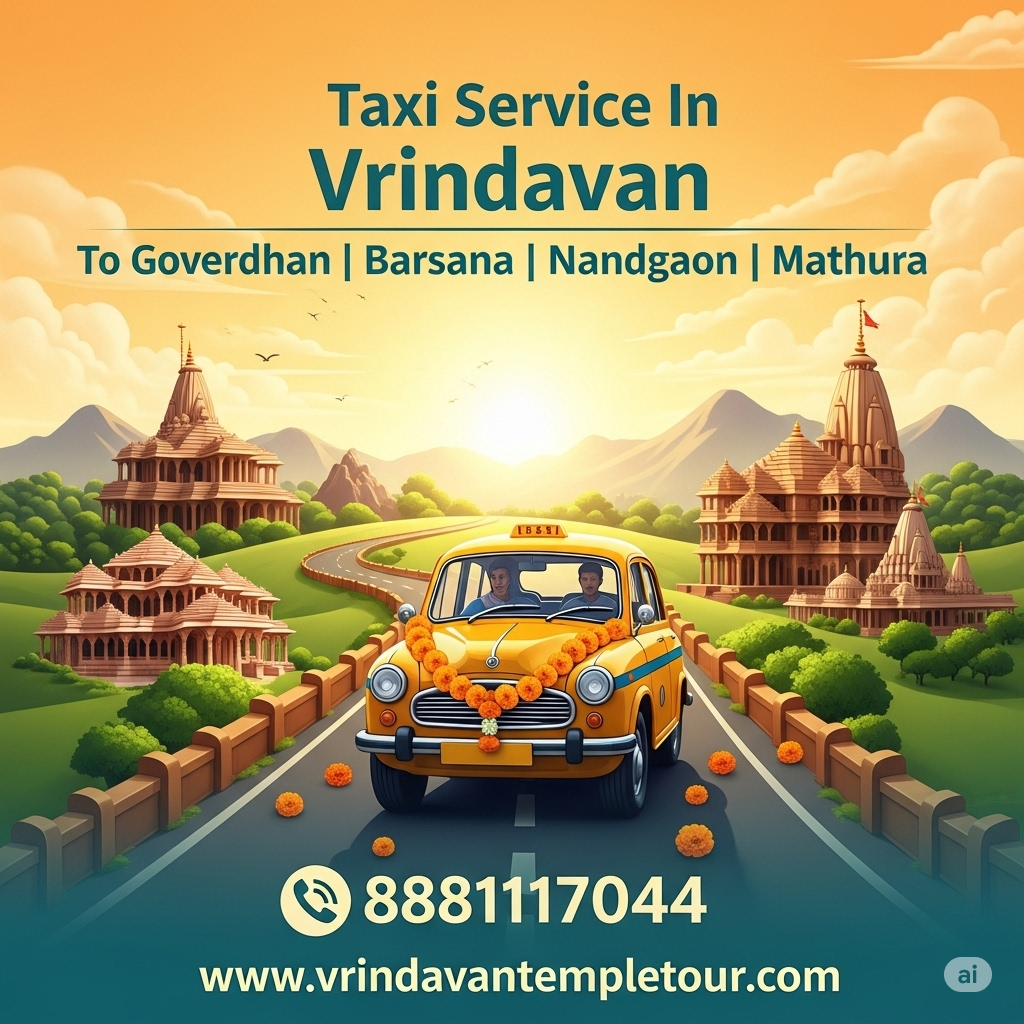 Taxi Service In Vrindavan To Goverdhan | Barsana | Nandgaon | Mathura
