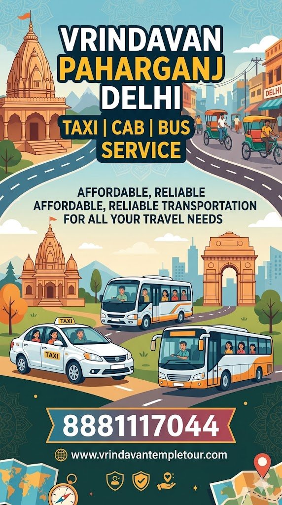Vrindavan Paharganj Delhi Taxi | Cab | Bus Service