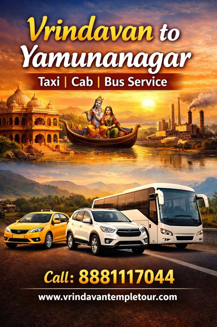 Vrindavan to Yamunanagar Taxi | Cab | Bus Service