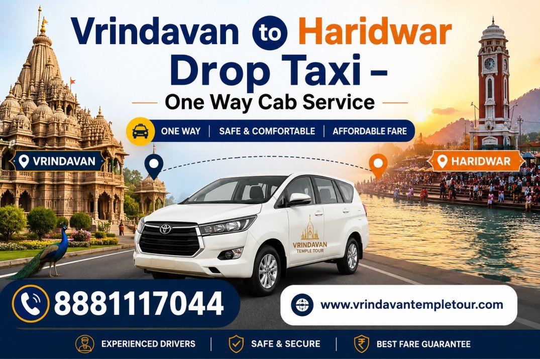 Vrindavan to Haridwar Drop Taxi – One Way Cab Service
