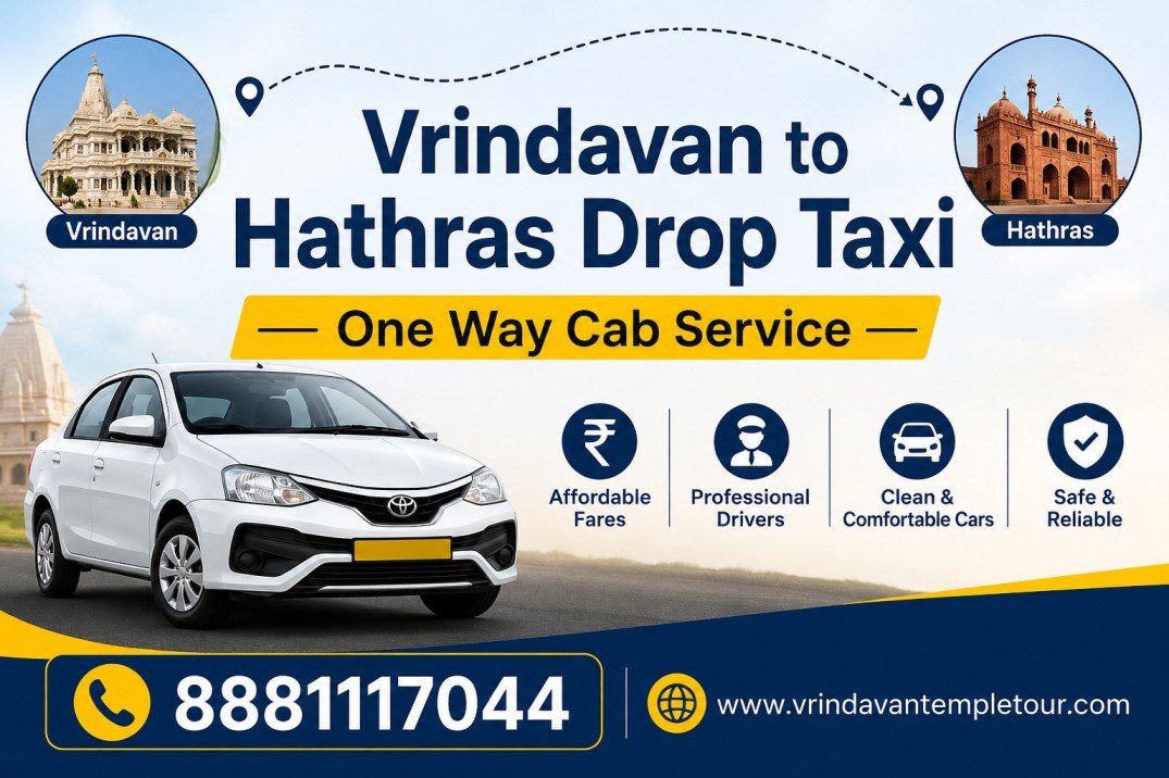 Vrindavan to Hathras Drop Taxi – One Way Cab Service